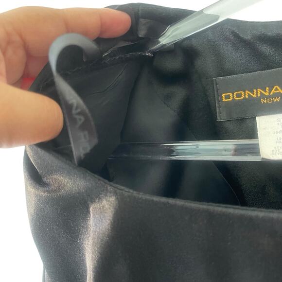 Donna Rico Vintage Short Sleeve Satin Bodice 2 Tier Chiffon Skirt Dress Black 8 - Picture 5 of 9